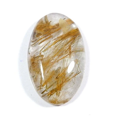 Multi Golden Rutile Quartz Cabochon Oval Shape Natural Gemstone 29 Cts #10710 - Image 1 of 4