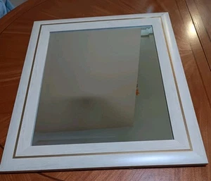 Mirror With Beige Wood Finish "21 X 25 X 1" Unbranded - Picture 1 of 6