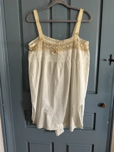 Antique 1900s Victorian Split Bottom 1 pc Bloomers Teddy Pantaloons Silk Lace Tr - Picture 1 of 8