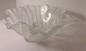 Vintage Walther Glas "Belle" Wirbel Design Geschenkartikel Herzstück Schüssel von Mikasa 11,5" - Bild 1 von 24