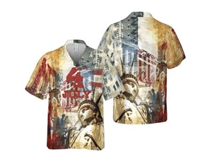 Independence Day Aloha Shirt 4th of July Hawaiian Shirt Freedom Isnt Free Shirts - Picture 1 of 2
