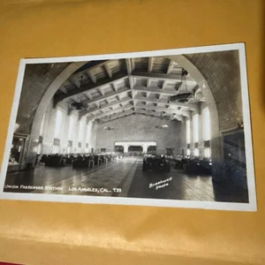 RPPC Union Passenger Station Los Angeles Ca Postkarte - Bild 1 von 2