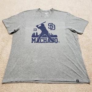 San Diego Padres Shirt Mens 2XL XXL Gray Blue '47 Manny Machado Retro Throwback - Picture 1 of 11