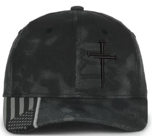 Sombrero Cristiano para Hombres Mujeres Jesús 3 Clavos Cruz Sombrero NEGRO CRUZ Sombrero Ajustable - Imagen 1 de 2