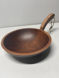 Vintage MNM Mort N Marton kanadische Holzschale oval mit Griff 8 1/2” - 9” - Bild 1 von 7