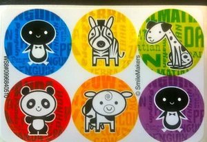 60 Zoo Animal Dot Stickers Party Favor Teacher Supply - Picture 1 of 1