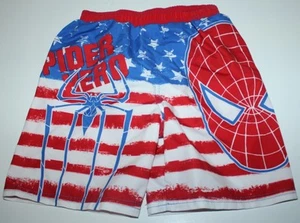 SPIDER MAN SPIDER HERO SWIMMING BEACH SHORTS FOR BOYS 24 MONTHS RED & BLUE NWOT - Picture 1 of 2