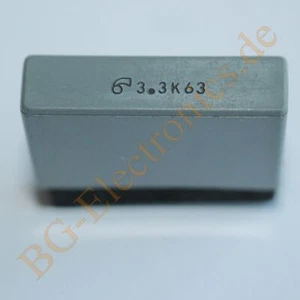 4 x FO-R 3.3uF / 63V / MKT / RM22,5 Folien Kondensator Capacitor Radia   4pcs - Picture 1 of 2