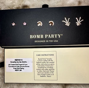 BP Bomb Party Simply Studs 2023 Paradise by the Grotto RBP6610 Rose Gold - Picture 1 of 4