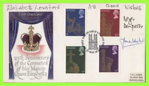 G.B. 1978 Christmas FDC, Signed, Nigel Dempster, Elizabeth Longford & James Whit - Bild 1 von 1