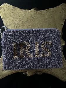 Elegant Lavender & Gold Beaded Coin Purse.  Mardi Gras.  - Picture 1 of 3
