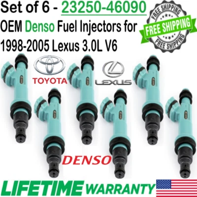 Genuine Flow Matched 6Pcs DENSO Fuel Injectors For 1998-2005 Lexus GS300 3.0L V6 Foto 1 de 4