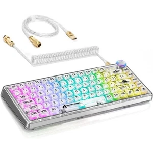 ATTACK SHARK K75 Custom RGB Mechanical Gaming Keyboard, Transparent PC Keycaps - Picture 1 of 19