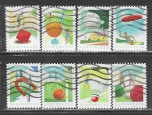 US Sc# 5627-5634 BACK YARD GAMES SET of 8 USED OFF PAPER SOUND - Picture 1 of 1