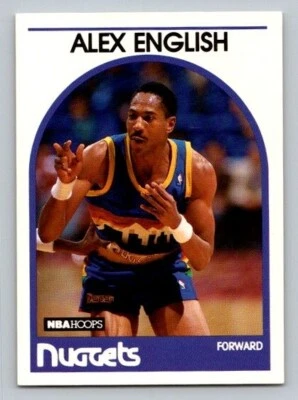 1989-90 NBA Hoops Alex English #120 HOF Denver Nuggets - Image 1 of 2