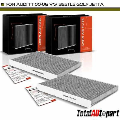 2pcs Activated Carbon Cabin Air Filter for Audi TT Quattro Volkswagen Golf Jetta - Image 1 of 4