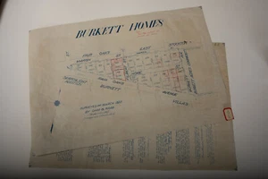 Burkett Homes Map VTG Blue Print (N5R) Stockton California 1923 San Joaquin Co - Picture 1 of 8