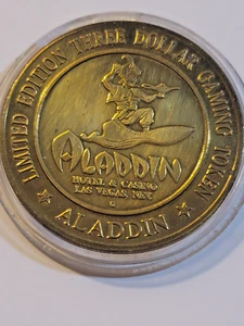 Vintage Aladdin Hotel Casino Taj Mahal Limited Edition 3 Dollar Gaming Token - Picture 1 of 15