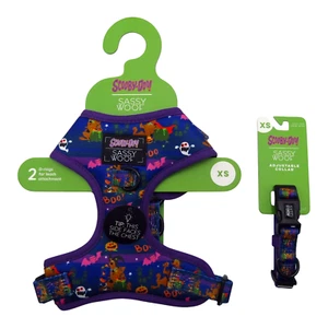 Sassy Woof Scooby Doo Adjustable Dog Harness & Collar Size XS Witch Ghosts Bats - Picture 1 of 19