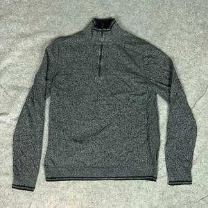 Michael Kors Sweater Mens Medium Gray 1/4 Zip Pullover Merino Wool Blend Casual - Picture 1 of 7