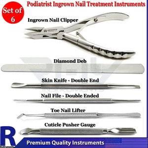 Kit básico de instrumentos de cirugía de uñas podología elevador de uñas juego de cuidado de uñas - Imagen 1 de 7