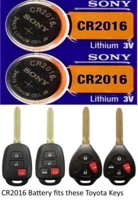 Batería de llavero remoto para Toyota Scion Combo Key/Remoto - Sony/Murata CR2016 Foto 1 de 3