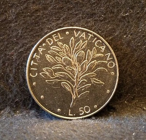 1975 Vatican 50 lire, Pope Paul VI, year XIII, UNC from mint set, KM-121 - Picture 1 of 6