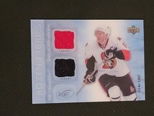 2007-08 UPPER DECK ICE DANIEL ALFREDSSON FF-DA #ed 14/100 FROZEN FABRICS JERSEY