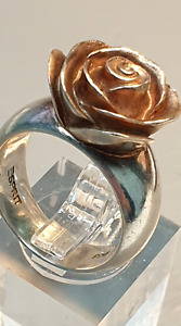 Massiver dicker 925 Silber Rosègold vergoldet Ring von ESPRIT RG 56/17,8mm /A865