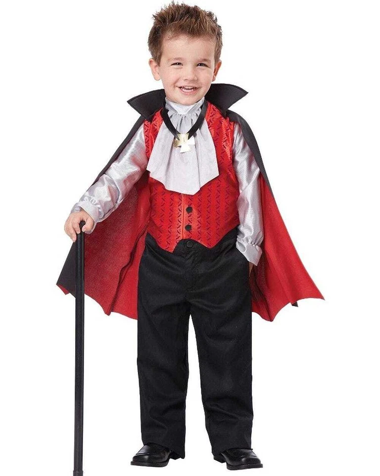 CK534 Dapper Vampiro Niño Pequeño Niños Drácula Crepúsculo Halloween Vestido Elegante Disfraz Foto 1 de 1