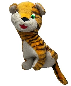 Carnival Tiger Plush Stuffed Animal Vintage Green Plastic Eyes 15” Tall 8” Wide - Picture 1 of 5