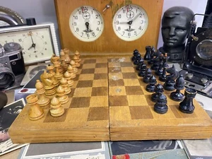 Old Set Wooden Chess USSR 1956 25x25 cm - Picture 1 of 16