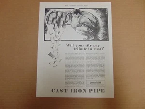 1931 CAST IRON PIPE Will Last 100 years and more vintage art print ad - Picture 1 of 1