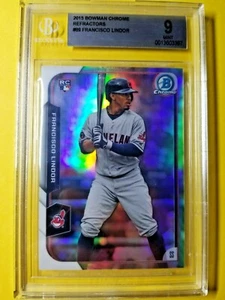 Francisco Lindor RC 2015 Bowman cromo novato 144/499 refractor BGS 9 como nuevo - Imagen 1 de 4