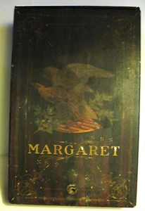1800s Large Tin Patriotic Toleware Security Lock Box Personalized Margaret - Picture 1 of 12