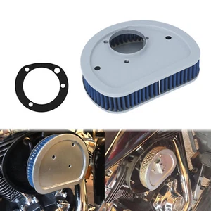 Blue Air Filter Cleaner Element Replacement Fit For Harley Touring Dyna 2000-17 - Picture 1 of 10