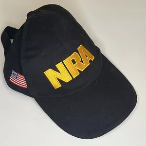 NRA Membership Black Gold Hat Cap American Flag Adjustable USA Freedom - Picture 1 of 8