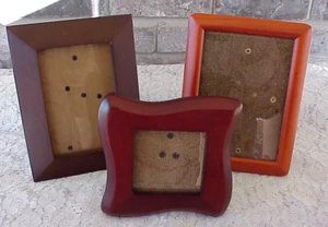 Vintage Picture Photo Frames Wood Lot of 3 Glass 5" x 7" Photos Assorted Styles - Picture 1 of 11