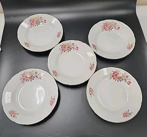 Lot of 5 Vintage Yamatsu Porcelain Bowl 9" Diameter Floral Pattern - Picture 1 of 9