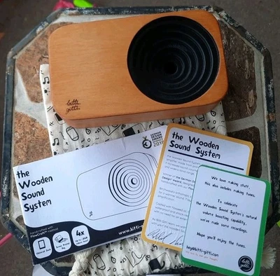 Wooden Sound System Cell Phone Speaker Wood Acoustic - Bitti Gitti - Black - image 1 of 4