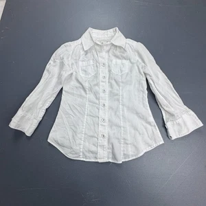 Banana Republic Button Up Shirt Women’s XS White 3/4 Sleeve Casual Blouse Top - Picture 1 of 11