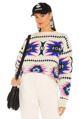 Isabel Marant Sweater Womens 38 6 US Cream Multi Malden Jumper Aztec Geometric - Image 1 of 4