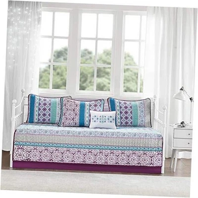  Joni Cozy Daybed Cover Set - Casual Boho Pieced 75"W x 39"L Joni Purple - Image 1 of 4