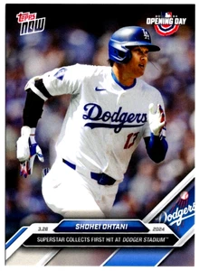 SHOHEI OHTANI 2024 TOPPS NOW #9 COLLECTS 1st HIT AT DODGER STADIUM NEAR MINT - Picture 1 of 2