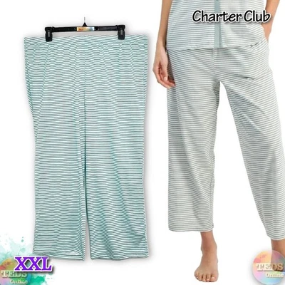 Pantalones pijama Charter Club XXL a rayas de algodón para mujer nuevos con etiquetas (solo pantalones) Foto 1 de 4