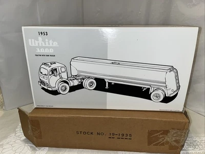 FIRST GEAR 1953 WHITE 3000 HUMBLE OIL TRACTOR With TANK TRAILER #19-1935 …Rare - Image 1 of 4