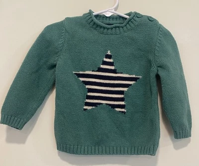 Baby Gap Totem Brown Sweater With Star Size 6-12 Months Foto 1 de 4