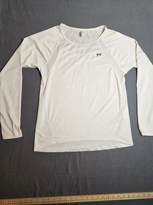 Camisa Under Armour Para Mujer Pequeña Blanca Heat Gear Calce Suelto Manga Larga Compresa Foto 1 de 4