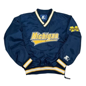 Chaqueta cortavientos vintage Michigan Wolverines años 90 pulóver se ajusta como pequeña - Imagen 1 de 9