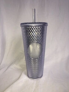 FREE SHIPPING new STARBUCKS Platinum Silver Bling Cup Tumbler 24oz Holiday 2019 - Bild 1 von 4